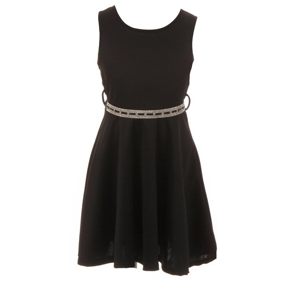 Girls Dress Set 2 Pieces Jacket Rhinestones Belt Flower Girl Dress Clothing Set - Picture 2 of 5